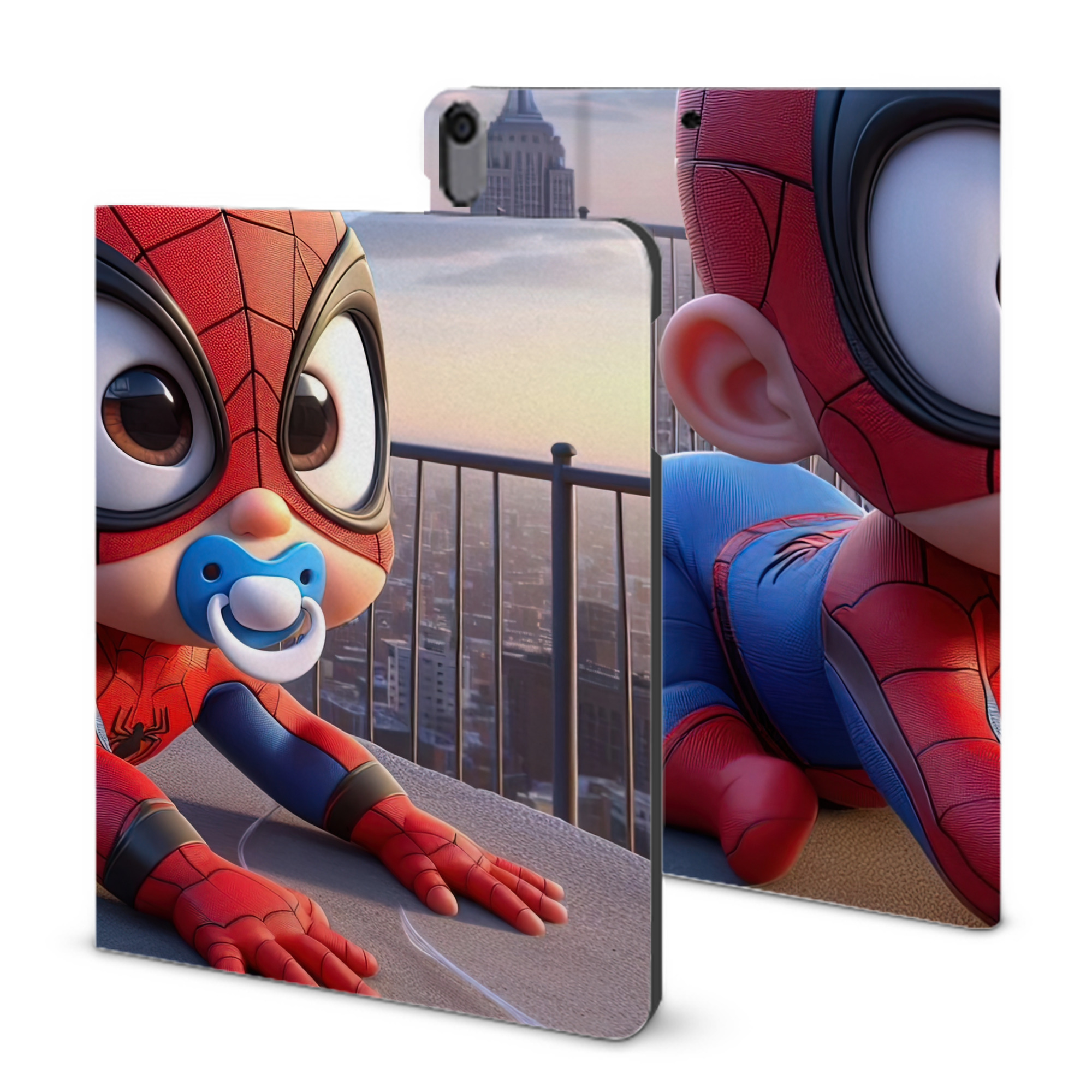 （画像用） Spider Man スパイダーマン IPad ケース ブック型 PUレザー TPU 耐衝撃 軽量 薄型 ペン収納なし 全面保護 IPad 各モデル対応